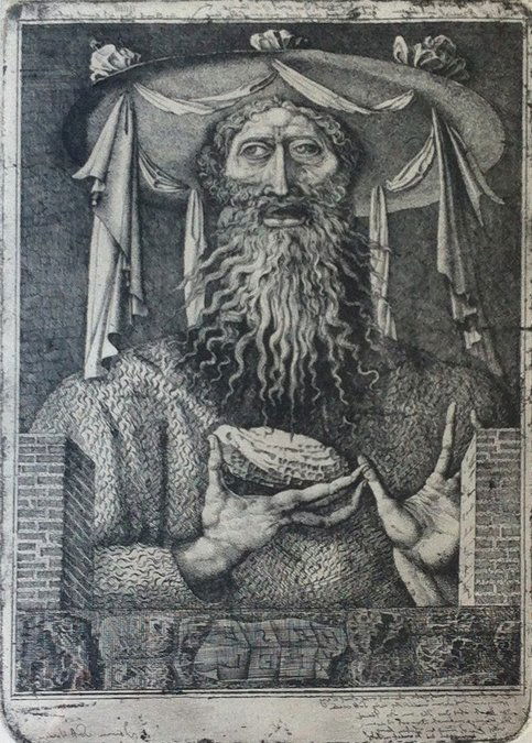 ERNST FUCHS Hand Signed Early Etching Austrian: ERNST FUCHS b. 1930 Born in Vienna 1930 (Austrian) Title: Ezekiel, 1952 Technique: Original Hand Signed and Numbered Etching with Aquatint on vellum paper Plate Size: 24.7 x 16.5 cm / 9.7 x 6.5 in Pap