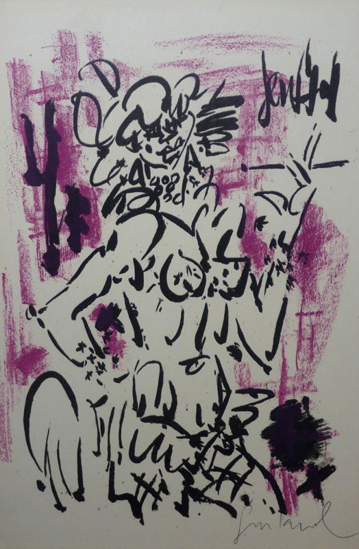 GEN PAUL Signed Lithograph School of Paris: GEN PAUL Eugene 1895-1975 (French) Title: Woman Smoking a Cigarette Technique: Original Hand Signed Color Lithograph on Arches vellum paper Size: 50.5 x 33 cm / 19.8 x 12.9 in Additional Information: