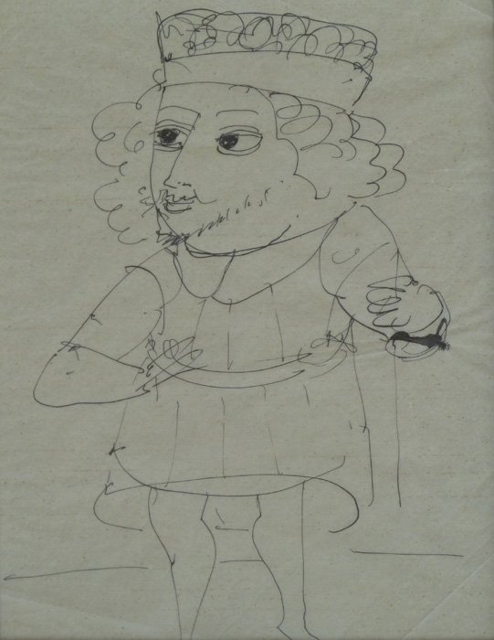 ANDRE DERAIN Signed Drawing Fauvism French Art: ANDRE DERAIN 1880-1954 Chatou, Paris 1880-1954 Garches Title: The King II from Pantagruel, circa 1943 Technique: Original Black Ink Drawing on paper Size: 20 x 15.5 cm / 7.8 x 6.1 in Additional Inform