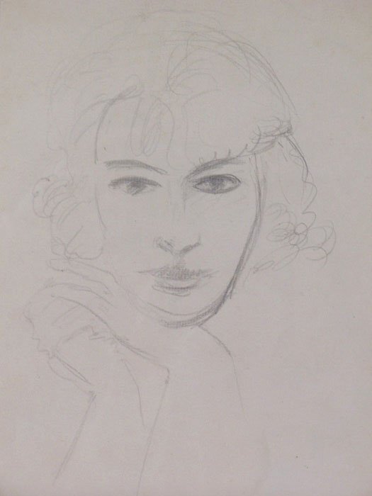 ANDRE DERAIN Signed Drawing Fauvism French Art: ANDRE DERAIN 1880-1954 Chatou, Paris 1880-1954 Garches Title: Portrait of a Woman Technique: Original Stamp Signed Pencil Drawing on paper Size: 29 x 18 cm / 11.4 x 7.1 in Additional Information: The