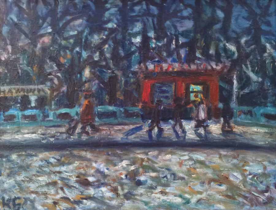 KONSTANTIN BATYNKOV Signed Oil Painting Russian: KONSTANTIN BATYNKOV (1958) born in Sevastopol 1958 (Russian) Title: Evening Technique: Original Signed Oil Painting on Canvas Size: 73 x 95 cm / 28.7 x 37.4 in Additional Information: The painting is