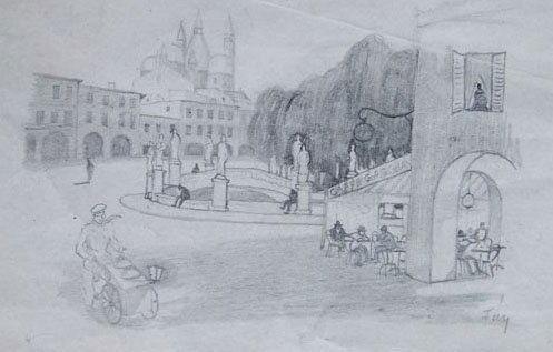 DEZSO FAY Signed Drawing Hungarian (1 of 4)