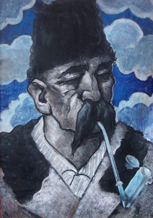 HUGO SCHEIBER Signed Painting Hungarian Art Cubism (1 of 4)