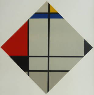 CESAR DOMELA Hand Signed Silkscreen De Stijl Mondrian: CESAR DOMELA 1900-1993Amsterdam 1900 - 1993 Paris (Dutch)Title : Composition Plastique 5M, 1926 / 1970Technique : Original Hand Signed and Inscribed colour SilkScreen on Arches paper. Paper size : 77