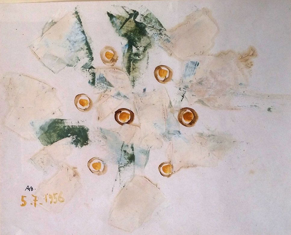 ANTAL BIRO Signed Painting Hungarian Art 1956 Abstract (1 of 3)