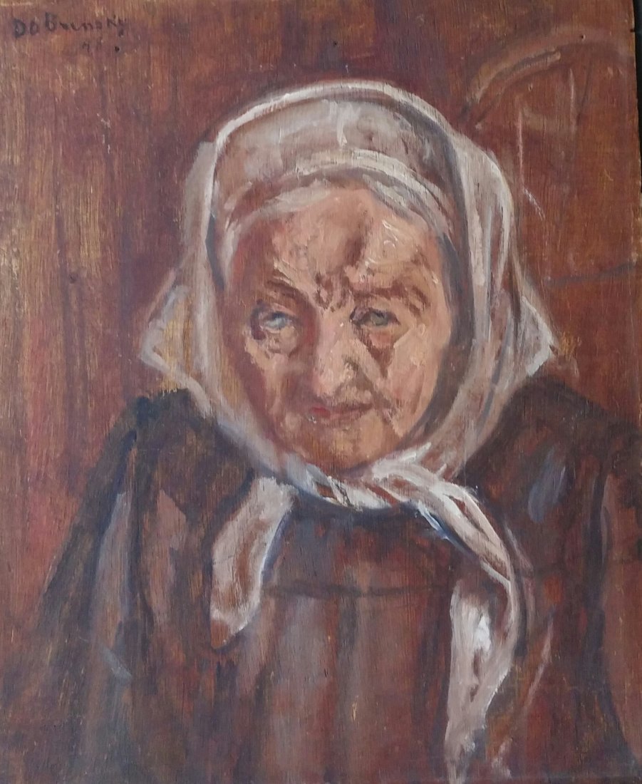 ISAAC DOBRINSKY Signed Painting 1948 Ukrianian Polish: ISAAC DOBRINSKY Makarov, Kiev, Ukraine 1891 - 1973 Paris (Polish / Ukrianian / French) Isaac Dobrinsky was born in 1891 in Makaroff, Kyiv region, Ukraine. He studied at Sabatovski School of Art. He le