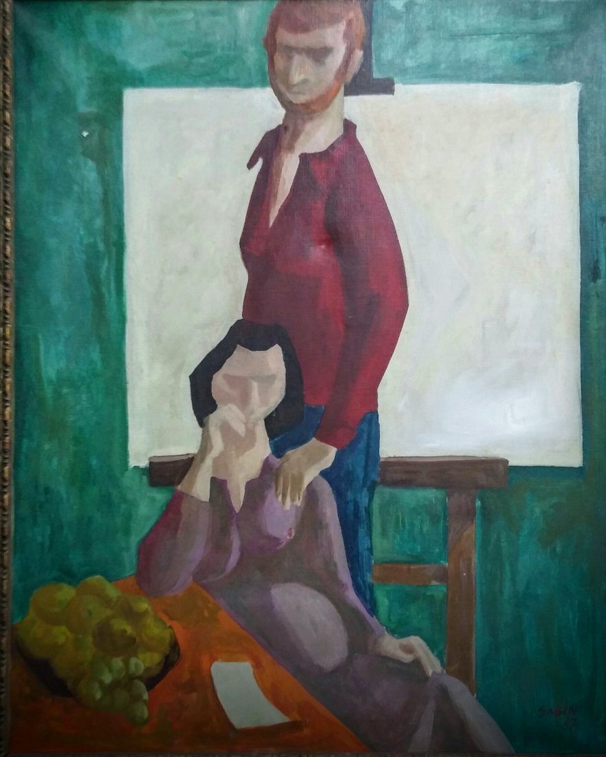 SAMI BIDJERANO SABIN  Signed Painting 1967 Bulgarian (1 of 2)