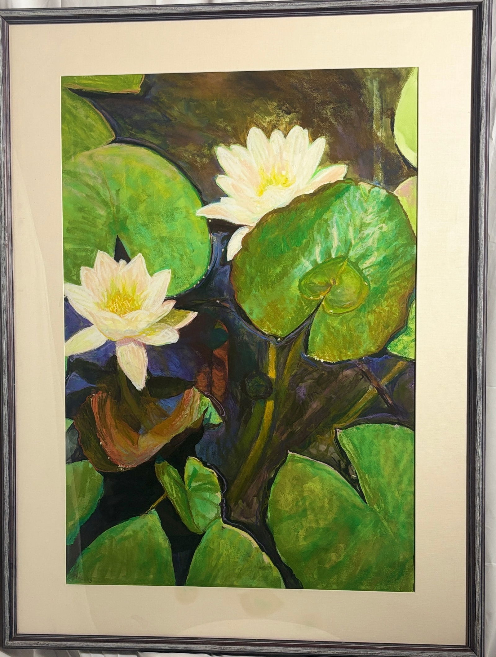 "Koi Pond" 1983, Kitty Wells: Kitty Wells artist. Watercolor on artist made paper in 1983.