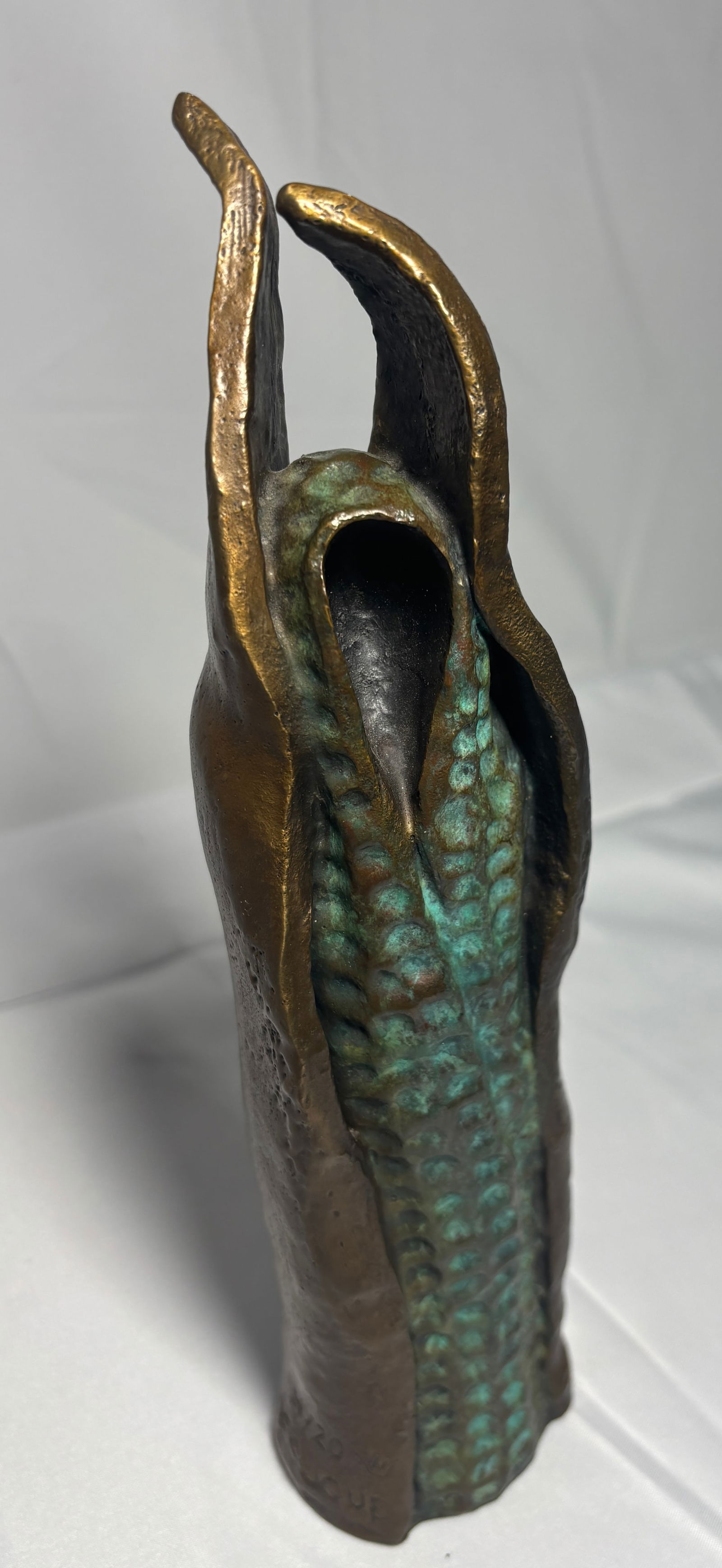 Blue Corn Woman, 4 of 20, B. Duran: B. Duran, Bronze American Sculpture, by B. Duran. Purchased in Tesuque, this work exemplifies Duran’s mastery of bronze casting, capturing both form and movement with precision and artistic sensitiv