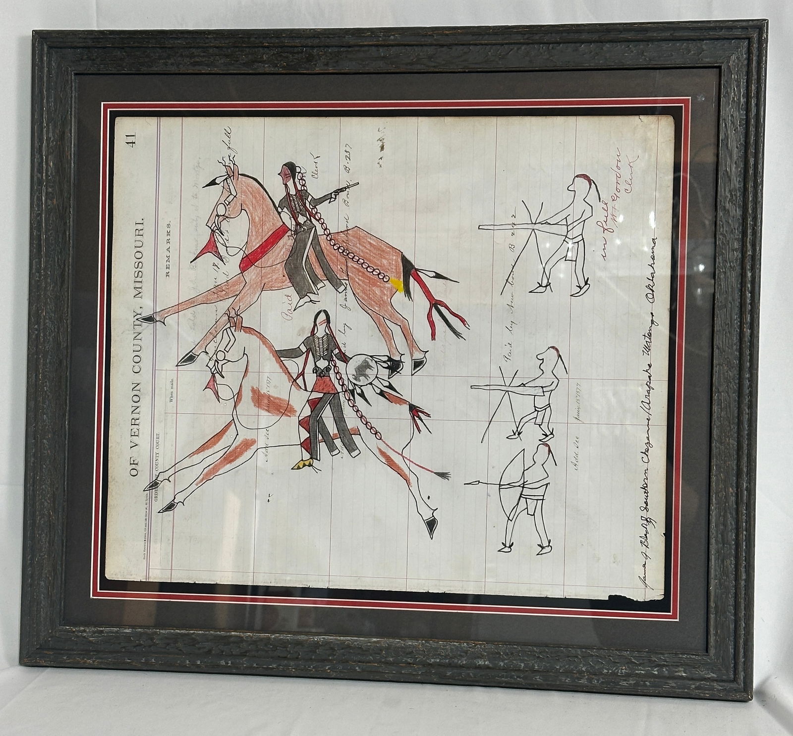 Ledger Art, 2023, James Black, Mixed Media on Ledger Paper (1 of 6)