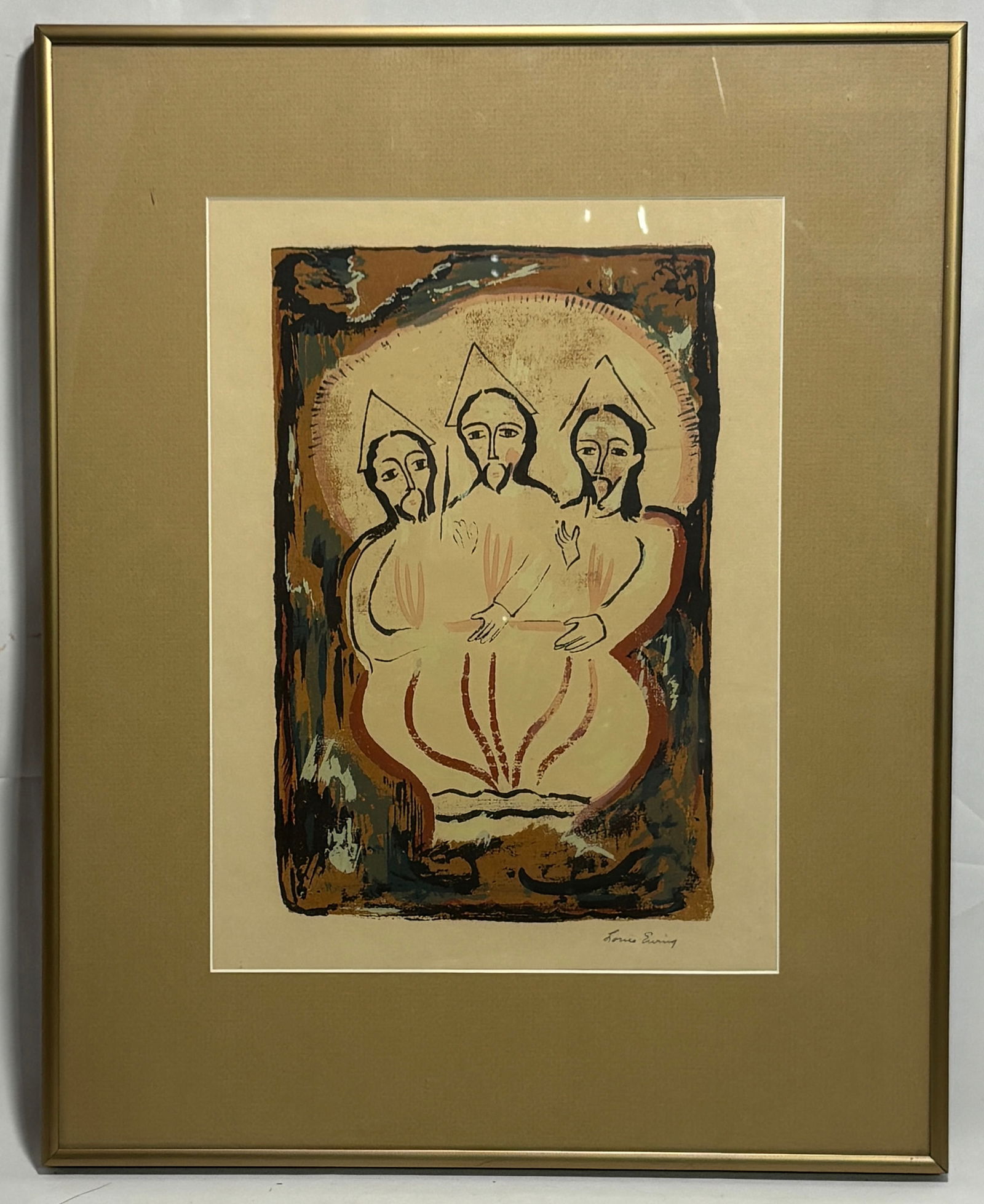 Three Saints, Louie Ewing: Louie Ewing, 1908–1983, was a pioneering Southwestern artist whose work helped establish silk screening, or serigraphy, as a major artistic medium in the United States. Considered by many to be one
