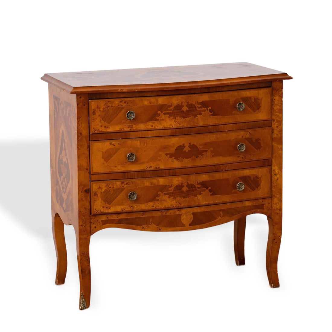 ITALIAN INLAID WOOD ANTIQUE SIDE CABINET (1 of 5)