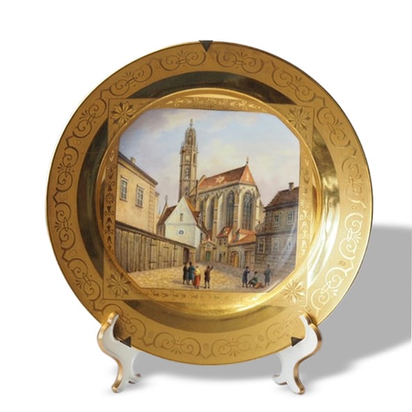 EARLY 20TH CENTURY AUSTRIAN ERNST HAND-PAINTED LANDSCAPE PORCELAIN PLATE (1 of 3)