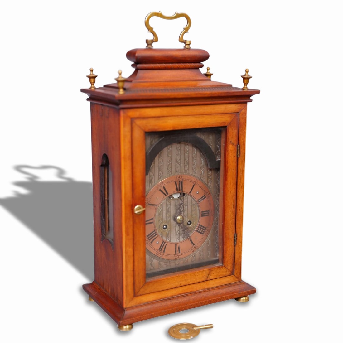 AUSTRIAN WALNUT ANTIQUE MANTEL CLOCK AND FIREPLACE CLOCK (1 of 3)