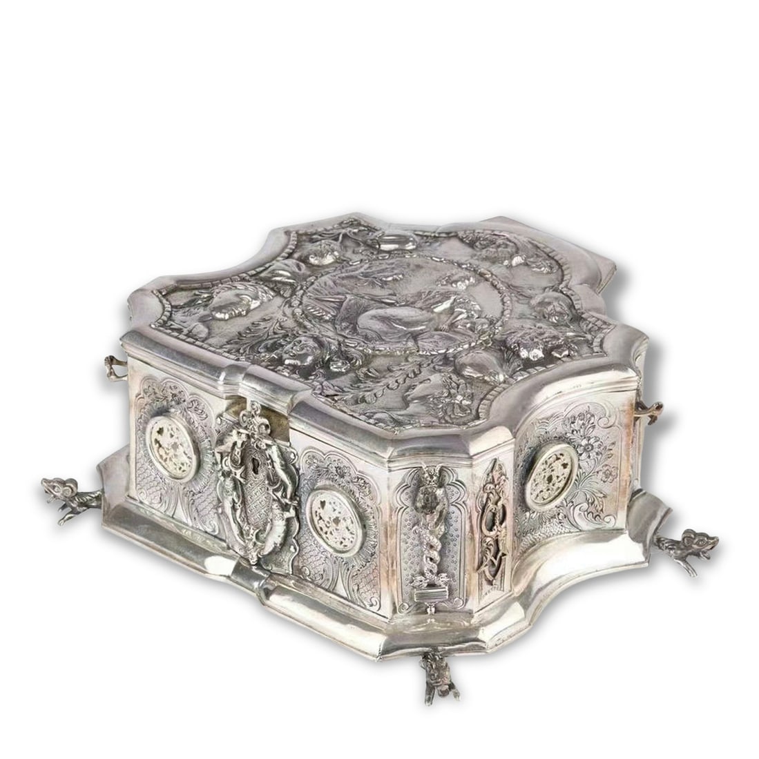 18TH CENTURY BRITISH SILVER JEWELRY BOX (1 of 3)