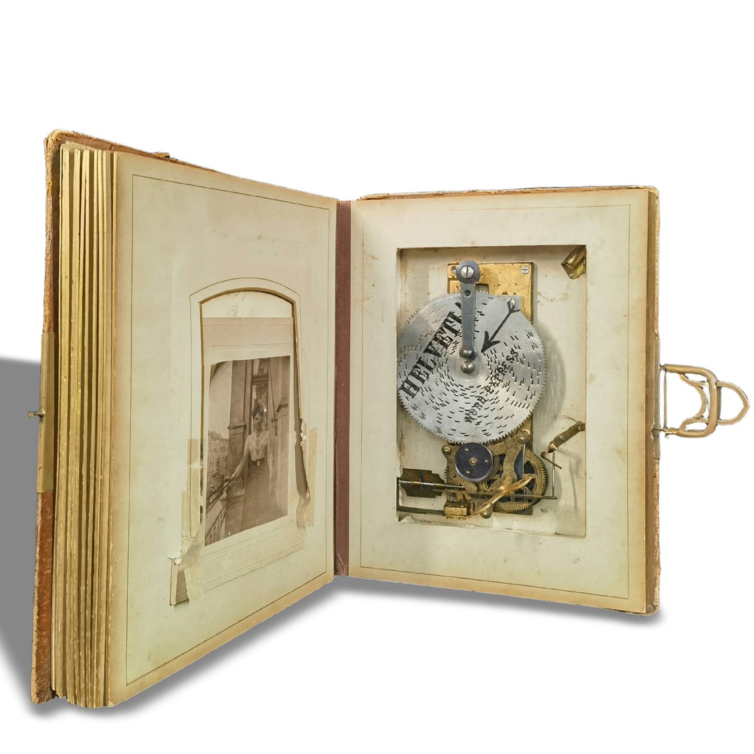 BOOK-STYLE NAIL-SET ANTIQUE MUSIC BOX (1 of 3)