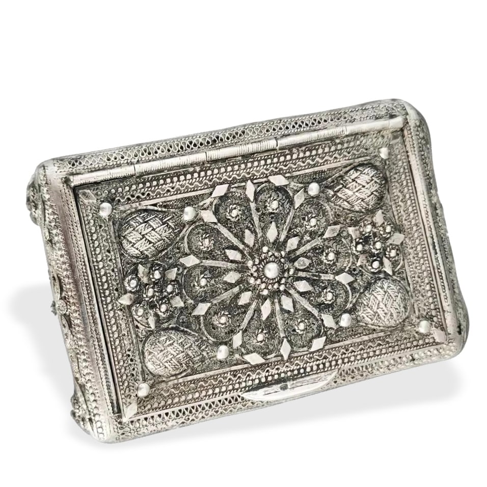 SOLID SILVER CLOISONNÉ CIGARETTE CASE (1 of 3)