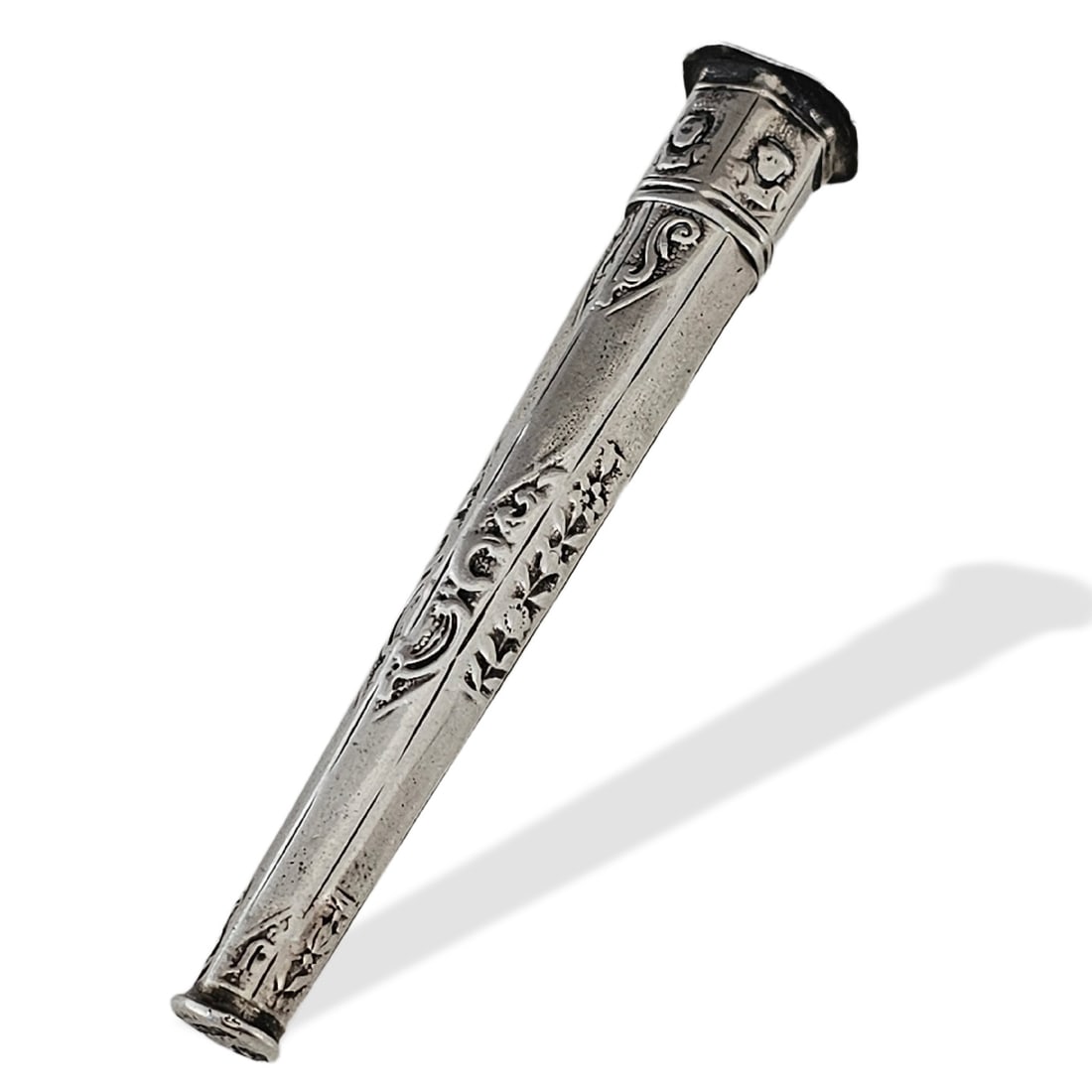 ANTIQUE STERLING SILVER SCENT BOTTLE, PRESSED SMOKING STICK, NOBLE WAX SEAL (1 of 4)