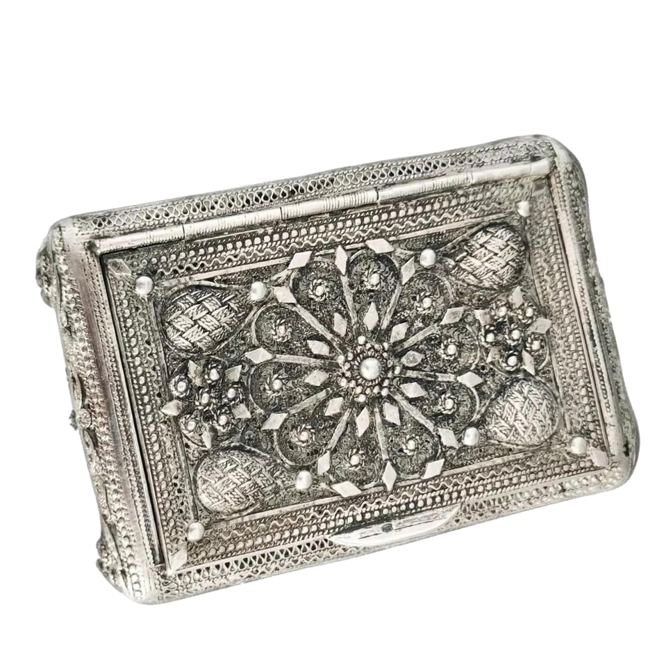 SOLID SILVER CLOISONNÉ CIGARETTE CASE (1 of 3)