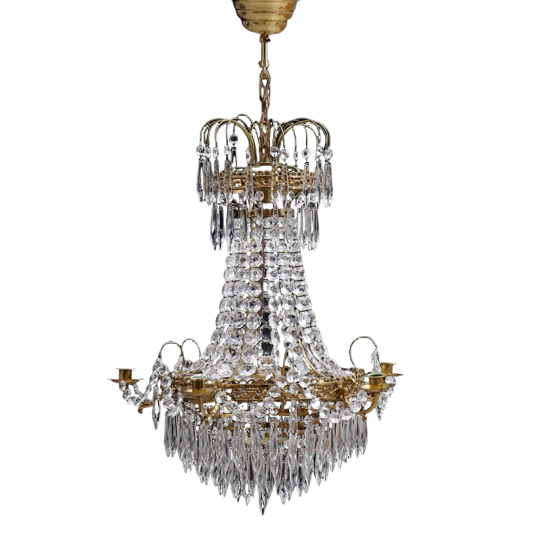 CIRCA 1930 FRENCH CRYSTAL CHANDELIER (1 of 3)
