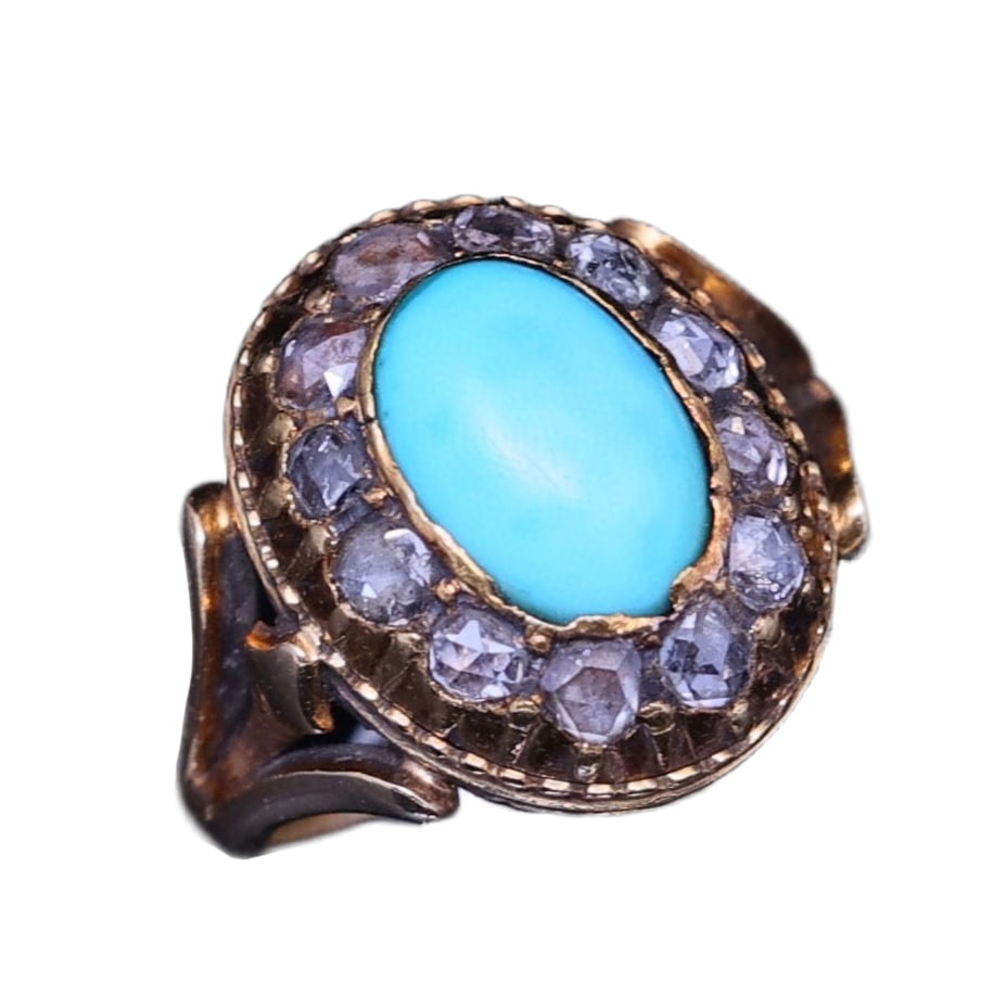 NAPOLEON III 18K GOLD AND DIAMOND OPAL RING (1 of 2)