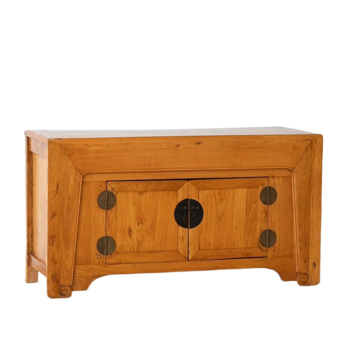 ANTIQUE ELM WOOD CABINET (1 of 4)