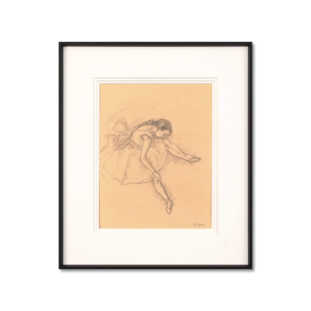 EDGAR DEGAS (1834-1917), ATTRIBUTED TO, PENCIL ON PAPER: Signed (lower right) Image Dimensions: 12 1/4 x 9 1/2 in (31 x 24 cm) This painting comes with COA. This delicate drawing by Edgar Degas, created in 1880, represents one of the most refined expression