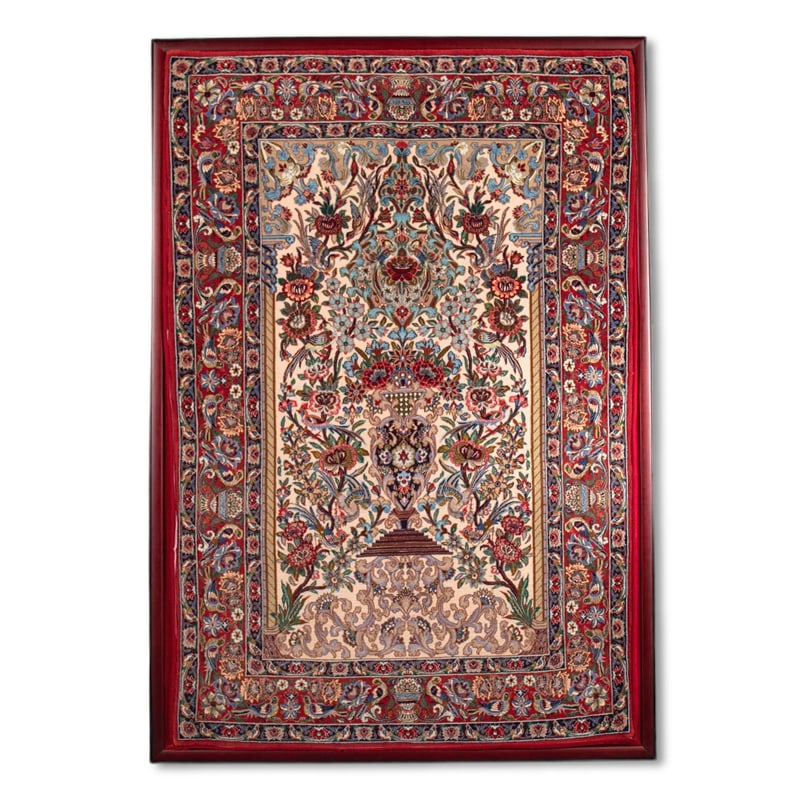 19TH CENTURY FRENCH PERSIAN HAND-WOVEN YELLOW TAPESTRY: Length 63cm (24 7/8 inches), Width 103cm (40 5/8 inches)