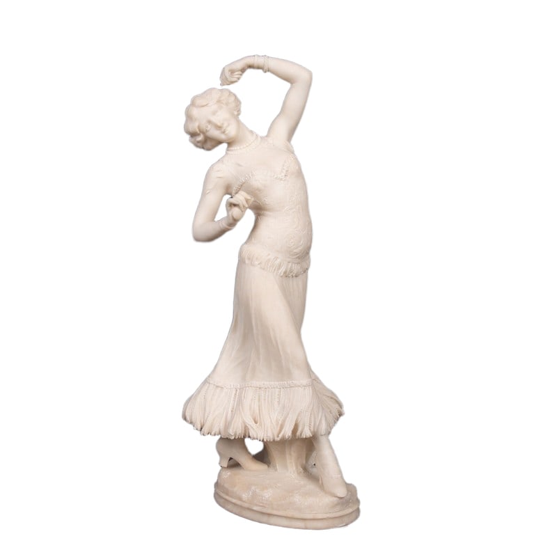19TH CENTURY ITALIAN MARBLE SCULPTURE OF AN ORIENTAL FEMALE DANCER IN ART DECO STYLE (1 of 3)