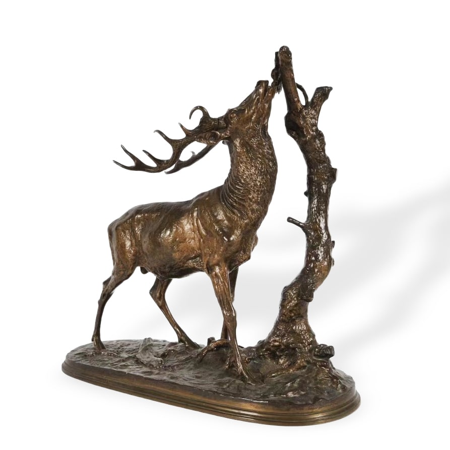 DEER CATCHING LEAVES SCULPTURE (1 of 3)