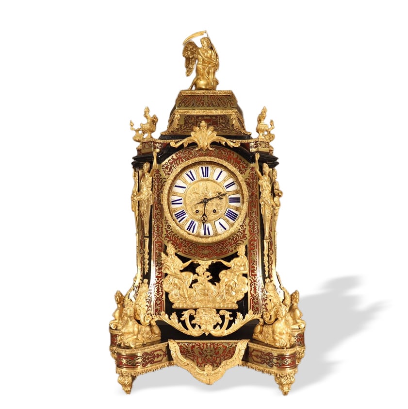 19TH CENTURY FRENCH EXQUISITE LARGE BREGUET-STYLE GILT-BRONZE MANTEL CLOCK (1 of 3)