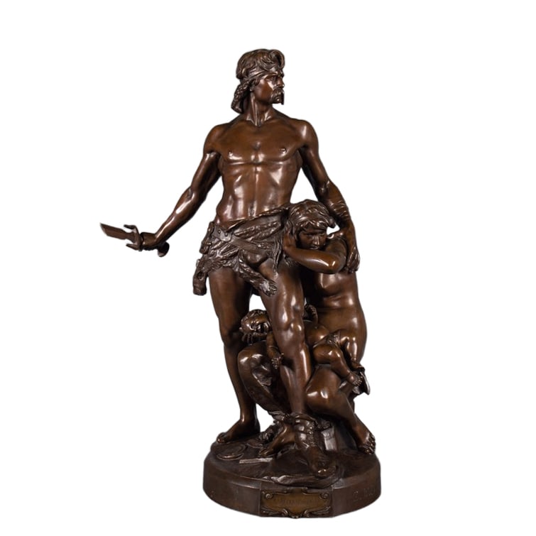 19TH CENTURY GIANT SOLID COPPER SCULPTURE "DEFENDING THE HOMELAND" (1 of 4)