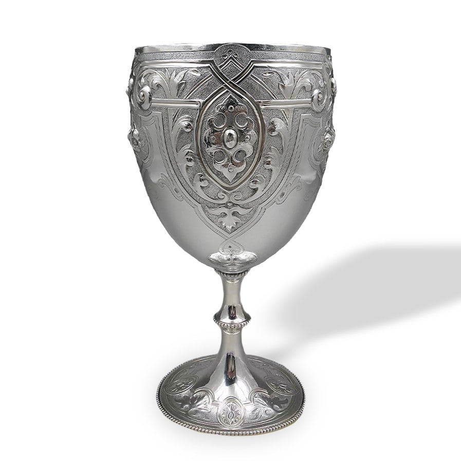 1866 PURE SILVER WINE GOBLET (1 of 2)