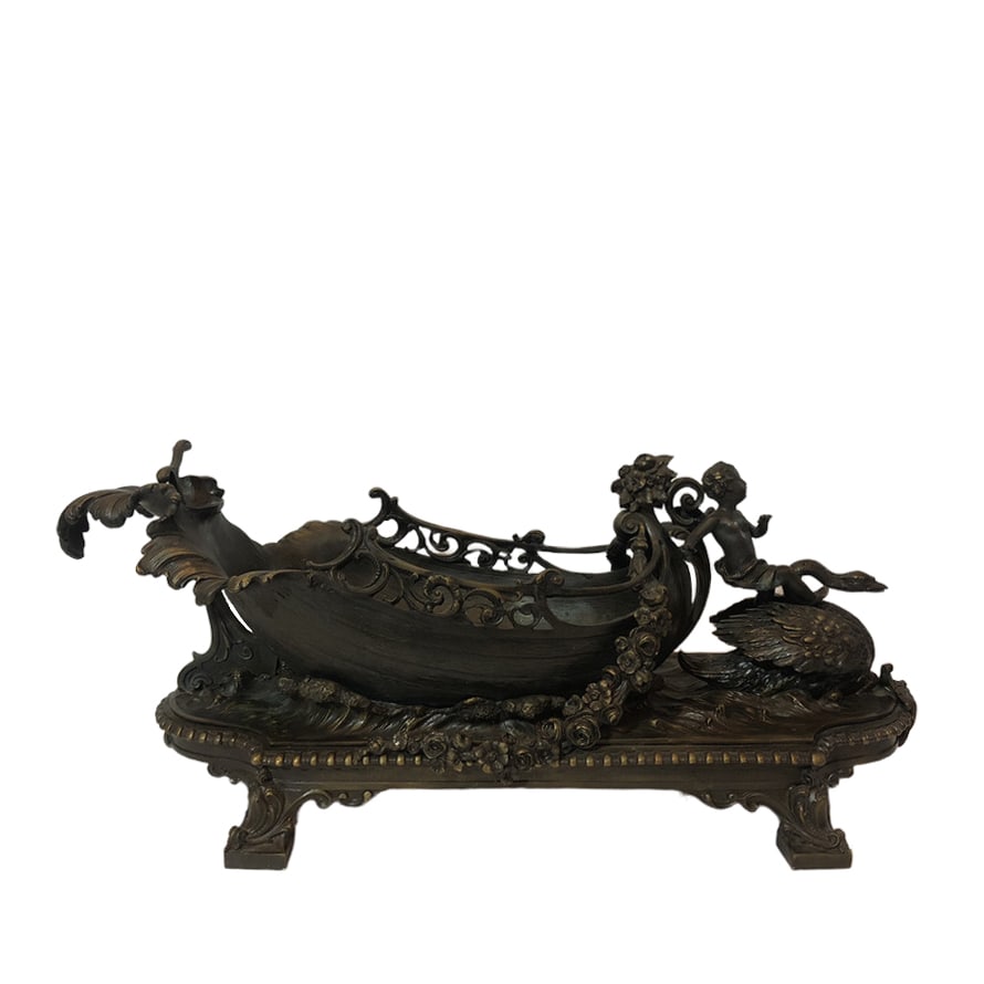 EUROPEAN ANTIQUE LARGE BRONZE FRUIT BOWL (1 of 4)