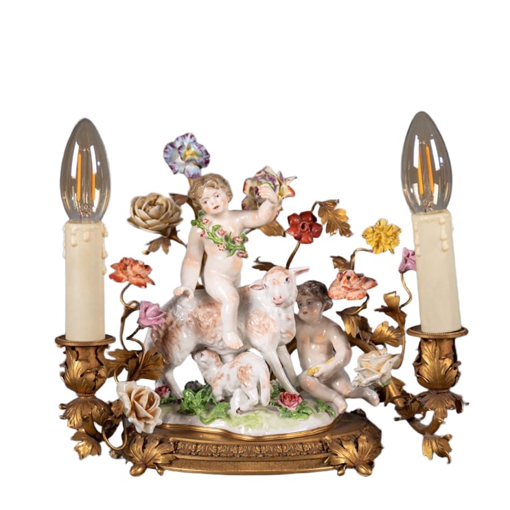 19TH CENTURY GERMAN FINE PORCELAIN FIGURINE CANDLESTICK (1 of 3)