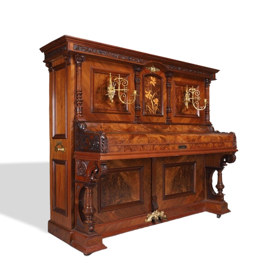 19TH CENTURY DUTCH M.J.H. KESSELS ARTISTIC INLAY UPRIGHT PIANO (1 of 3)