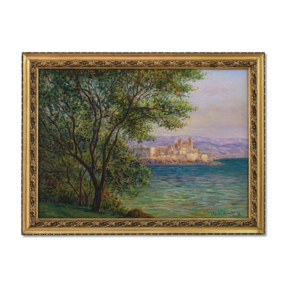 CLAUDE MONET (1840-1926), ATTRIBUTED TO, OIL ON CANVAS: Signed (lower right) Image Dimensions: 19 3/4 x 27 1/2 in (50 x 70 cm) Framed Dimensions: 31 1/2 x 23 5/8 in (80 x 60 cm) This painting comes with COA. Claude Monet, one of the founding fathers of Imp