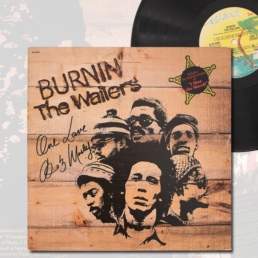 BOB MARLEY SIGNED LP "BURNIN'" (1 of 6)