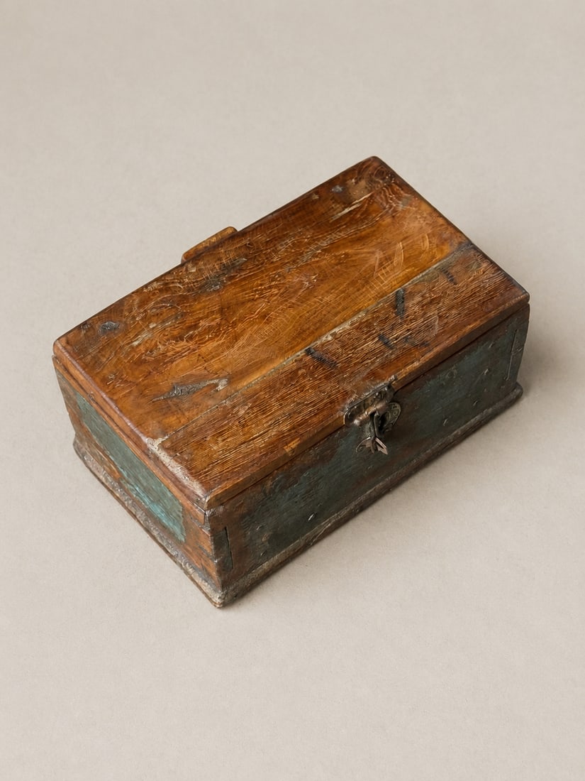 ANTIQUE FITTED WOODEN WRITING BOX WITH COMPARTMENTED INTERIOR (19TH-EARLY 20TH CENTURY) (1 of 3)