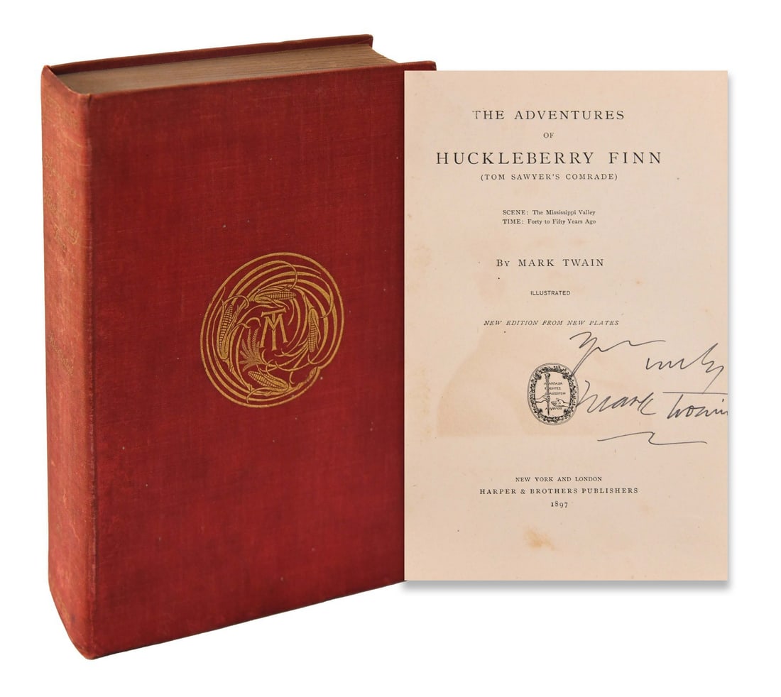 MARK TWAIN (1835-1910), SIGNED THE ADVENTURES OF HUCKLEBERRY FINN (1 of 4)