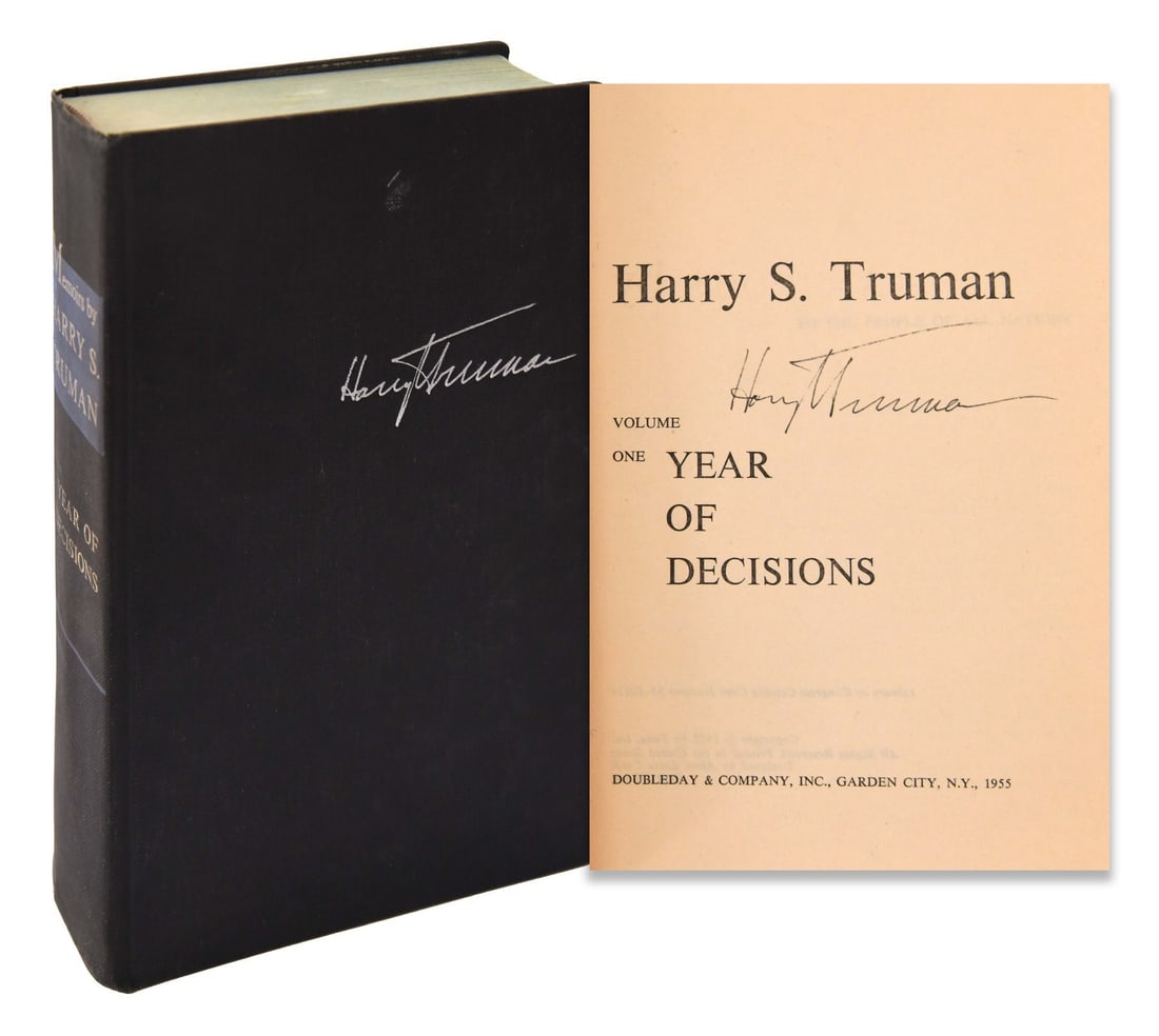 HARRY S. TRUMAN (1884-1972), SIGNED YEAR OF DECISIONS (1 of 4)