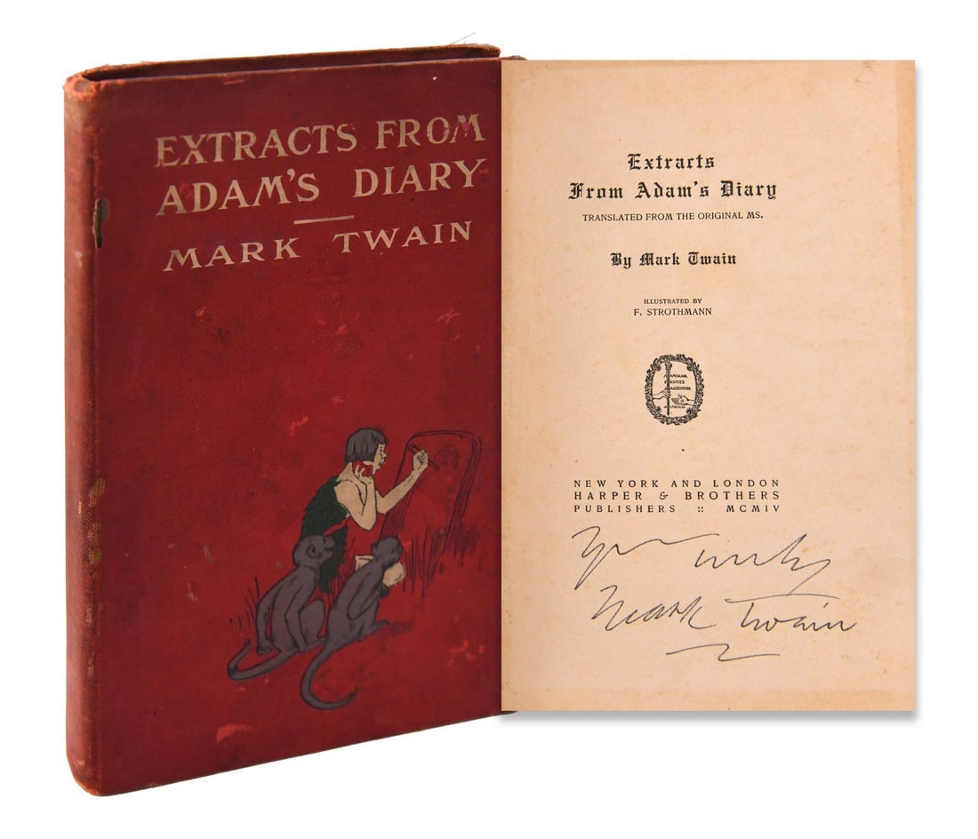 MARK TWAIN (1835-1910), SIGNED EXTRACTS FROM ADAM'S DIARY (1 of 3)