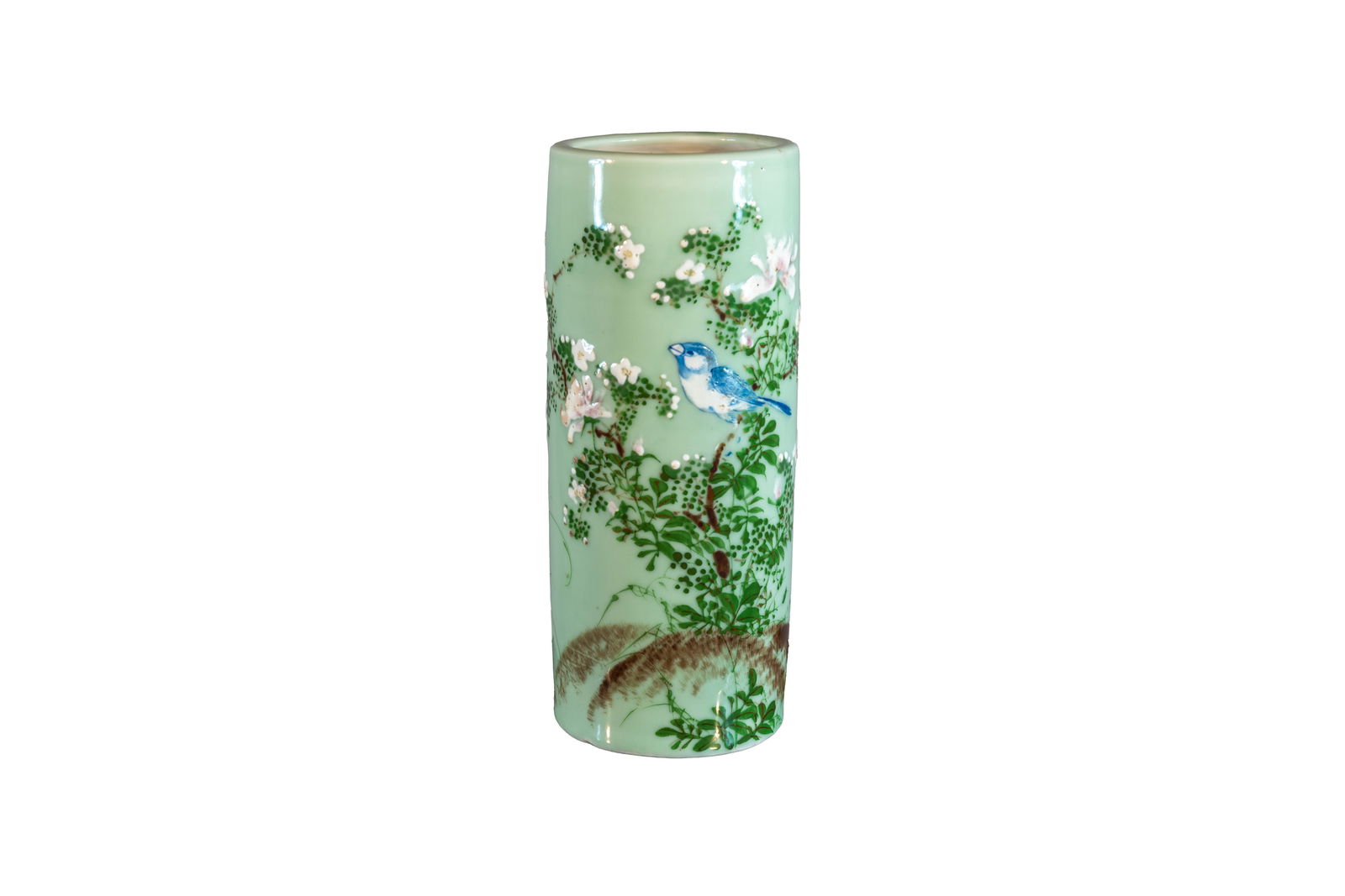 Tall 20th Century Celadon Vase (1 of 4)
