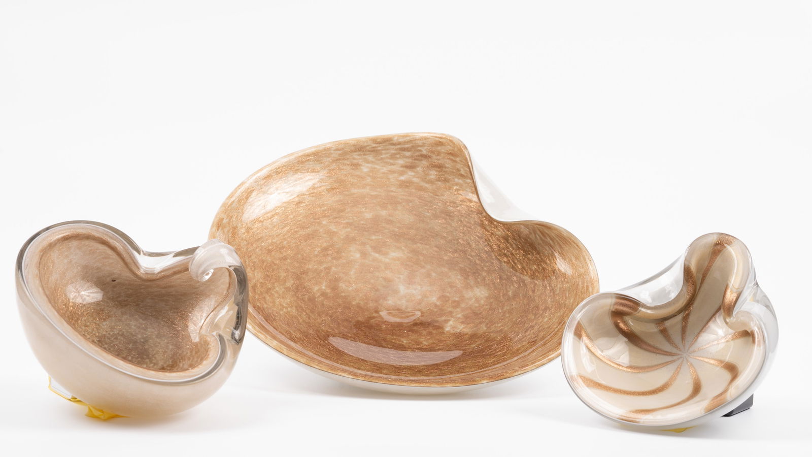 Mid Century Modern Murano Art Glass 3pc Bowl Set (1 of 9)