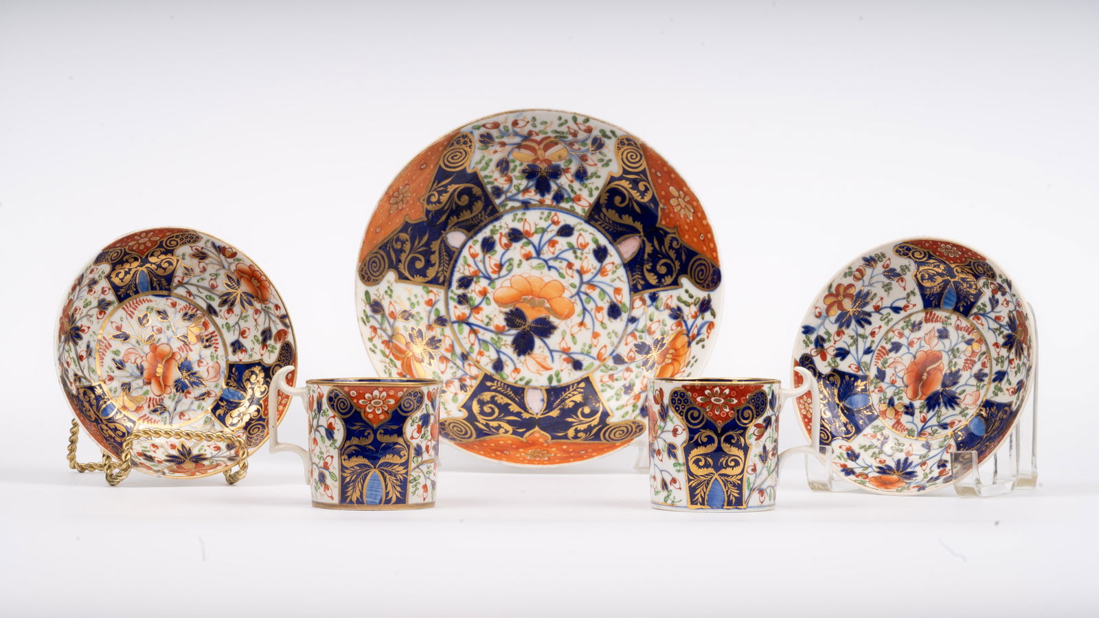 5 pcs Early Derby (Royal Crown Derby) Imari Plates Cups (1 of 8)