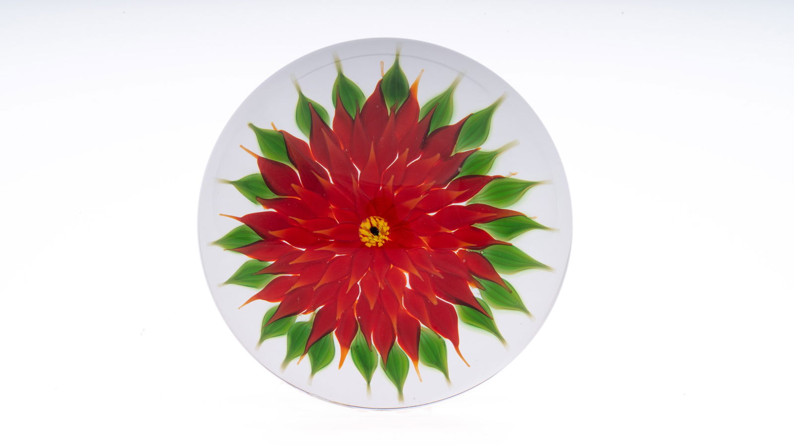 Delmo Tarsitano Art Glass Flower Paperweight Signed Cane (1 of 10)