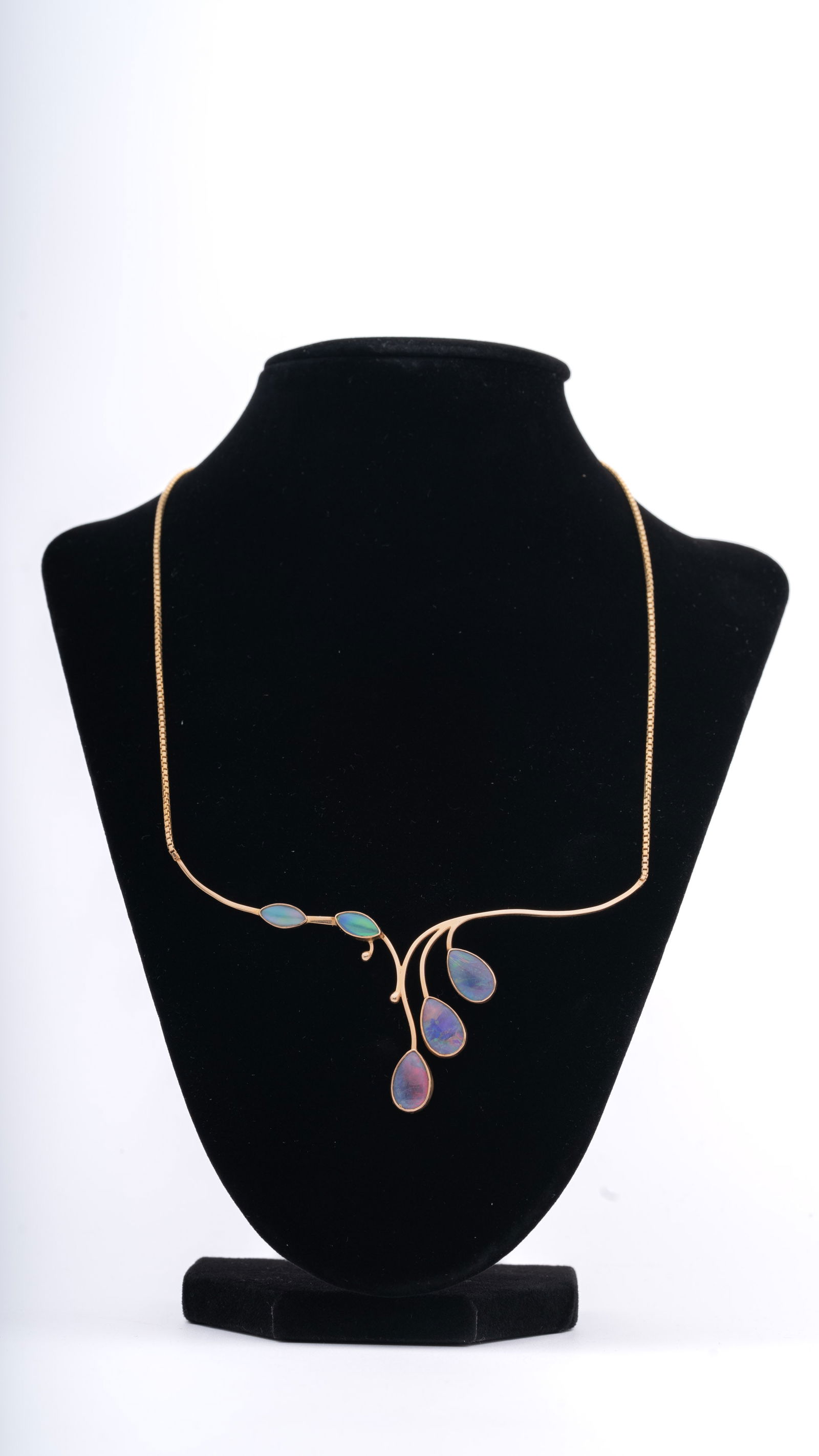 Modernist 10k Gold Opal Necklace (1 of 7)