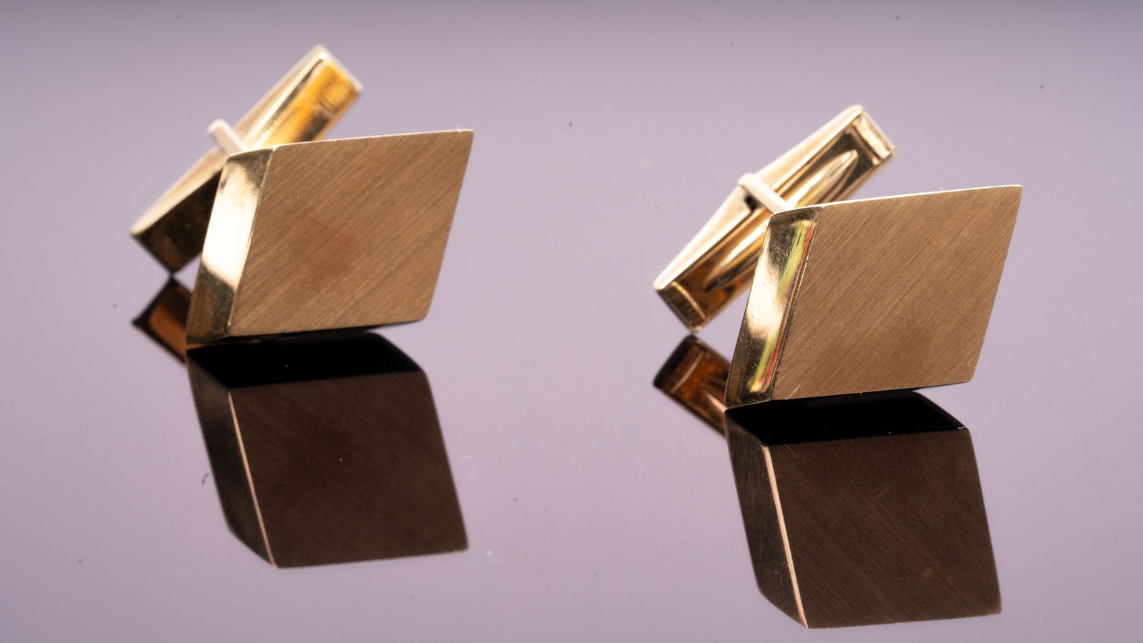 14K Gold Modern Cufflinks (1 of 5)