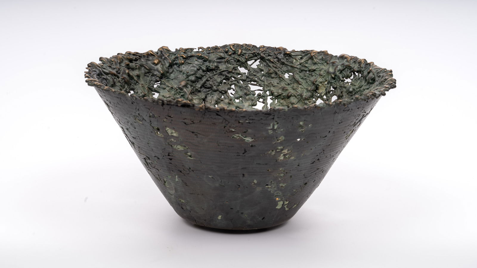 Mike Sluder Brutalist Bronze Bowl Sculpture, Atlanta Artist 2010 (1 of 8)