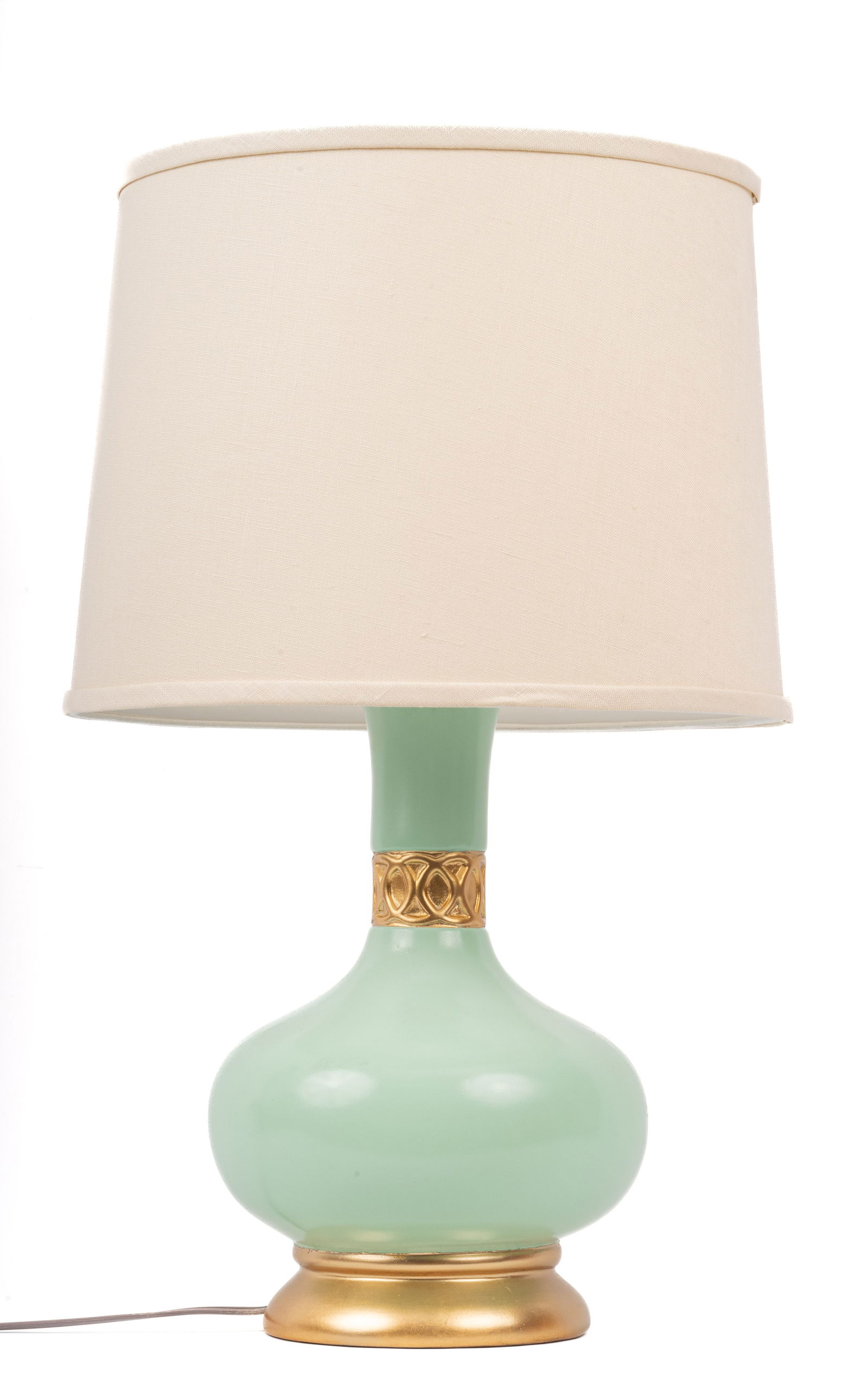 Wildwood Pale Green Glazed Ceramic Table Lamp with Gilt Accents (1 of 4)